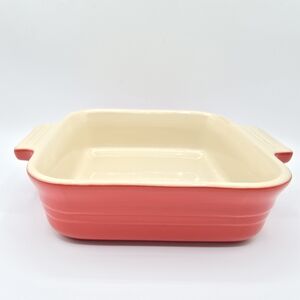 VTG Le Creuset Cerise Red Stoneware Rectangular Baking Dish 1 Qt Small Casserole